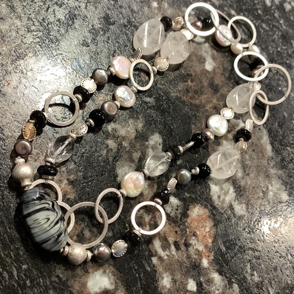 STELLA & DOT precious stone & metal necklace - Picture 8 of 9